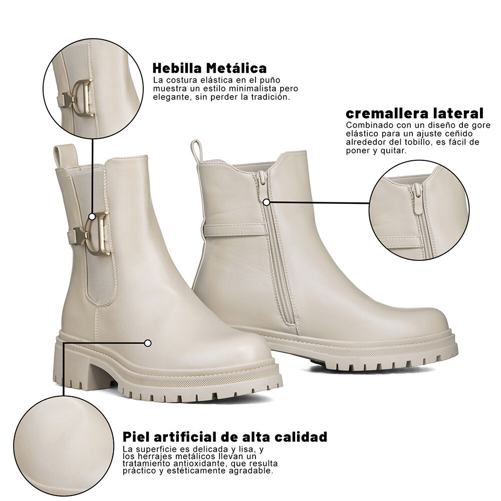 Botin Casual Mujer Eco Cuero Con Felpa Comodo Weide Zs60 image number 7.0