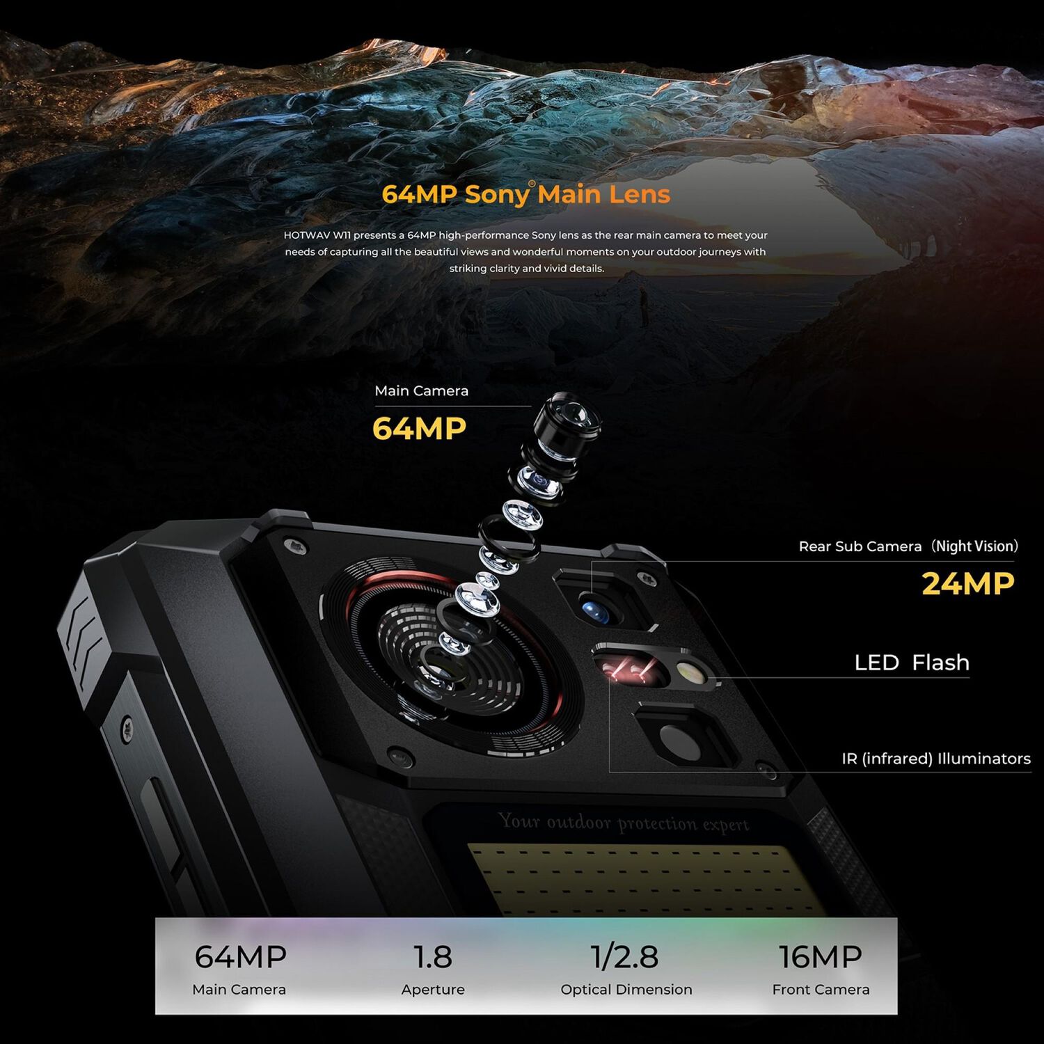Hotwav W11 - Smartphone Resistente Con Bater&iacute;a De 20.800mah Y Led De Camping image number 7.0