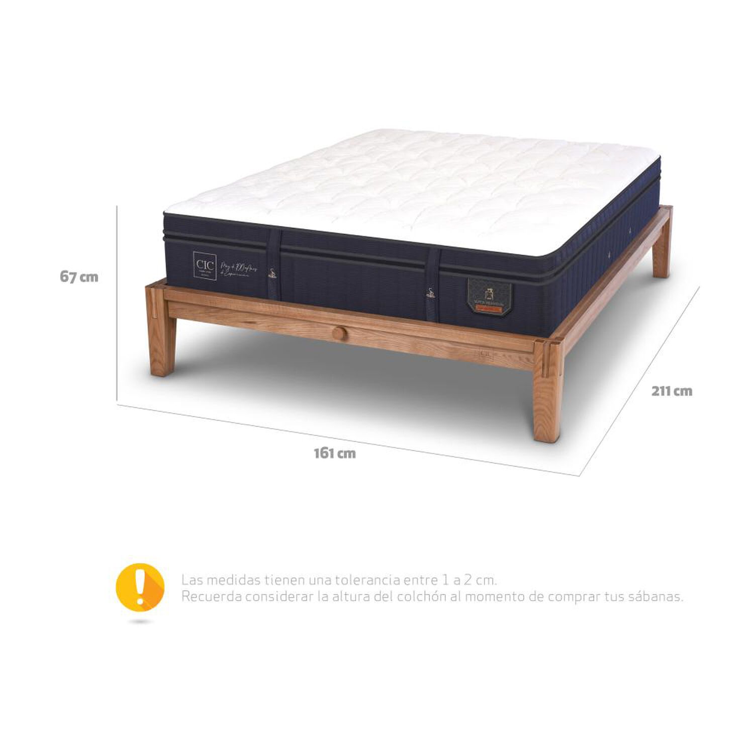 Cama Europea Cic Super Premium / 2 Plazas / Base Normal image number 10.0