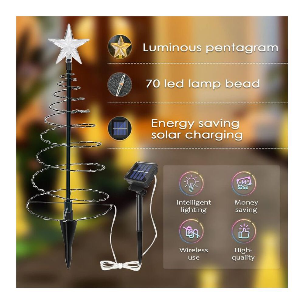 Arbol De Navidad Con Panel Solar Para Jard&iacute;n image number 3.0