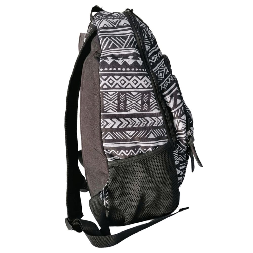 Mochila Estampado Étnico Negro Blanco Escolar Casual Escolar image number 1.0