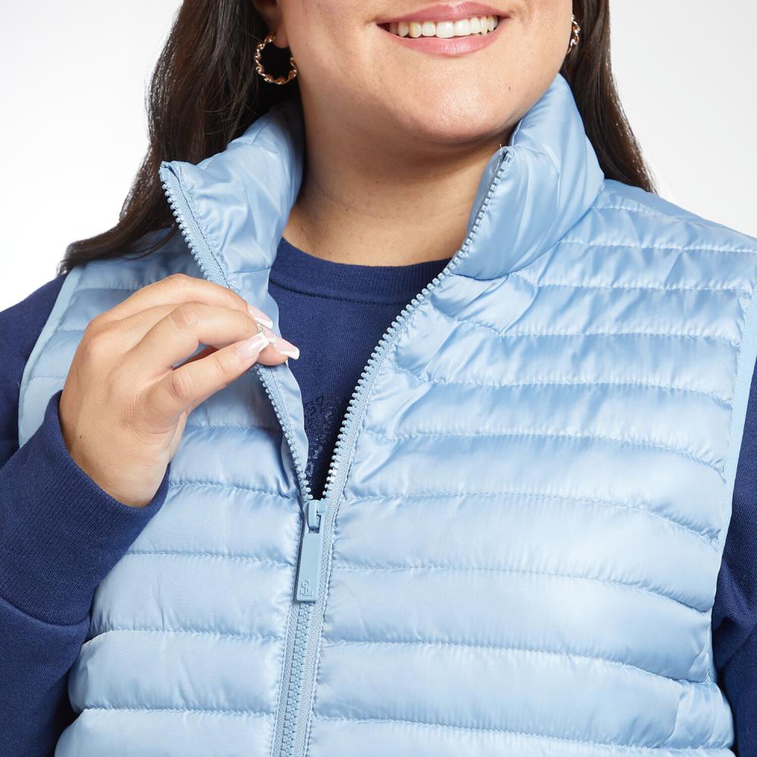 Parka Talla Grande Regular Sin Mangas Cuello Alto Mujer Sexy Large image number 4.0