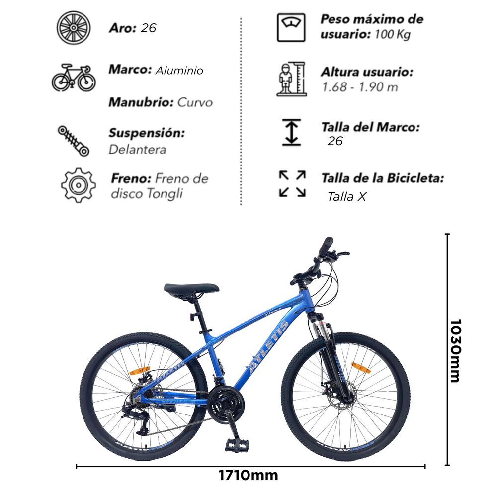 Bicicleta Mountain Bike X Force Aro 26 Azul image number 2.0