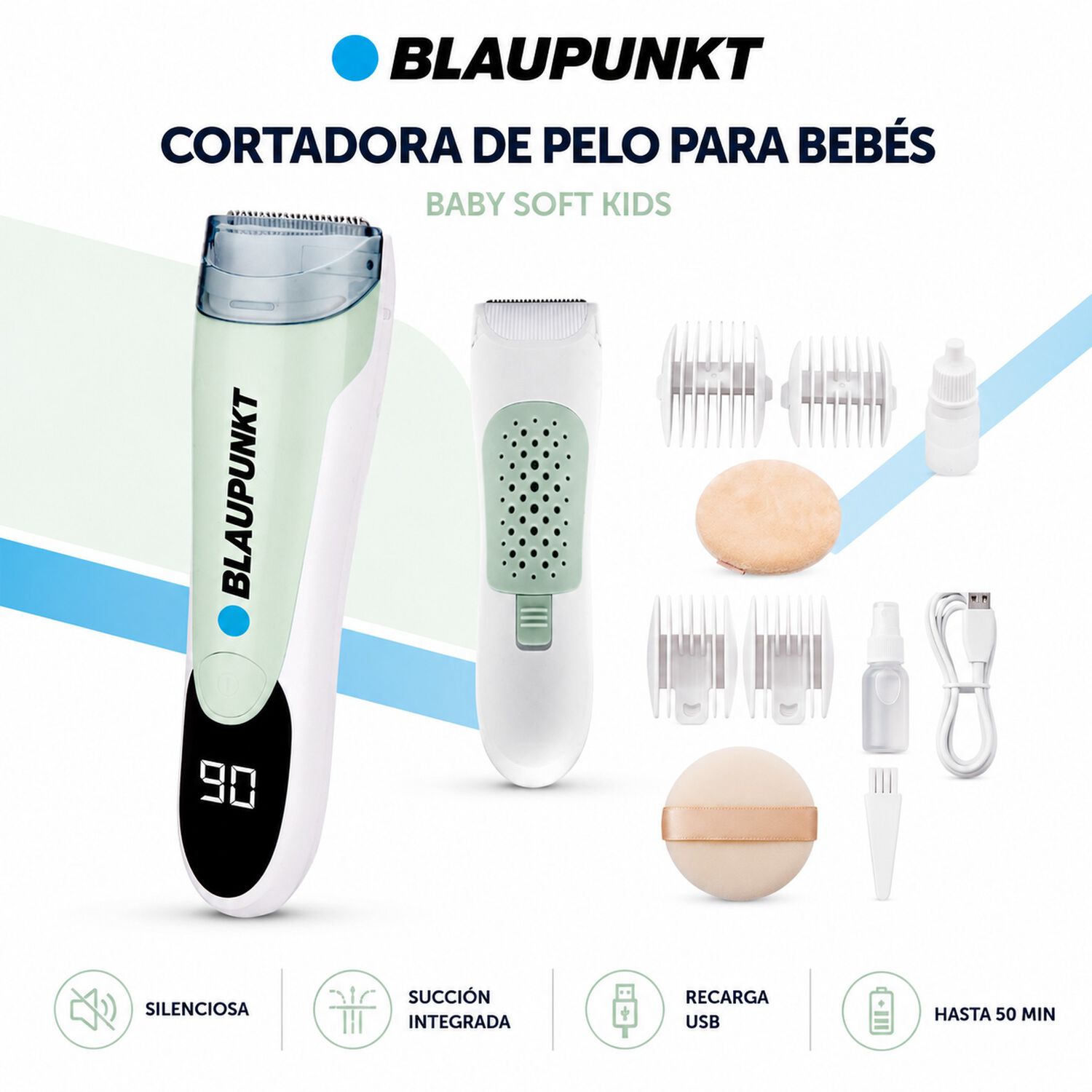 Cortadora De Pelo Para Bebes Baby Soft Blaupunkt Kids Usb image number 5.0