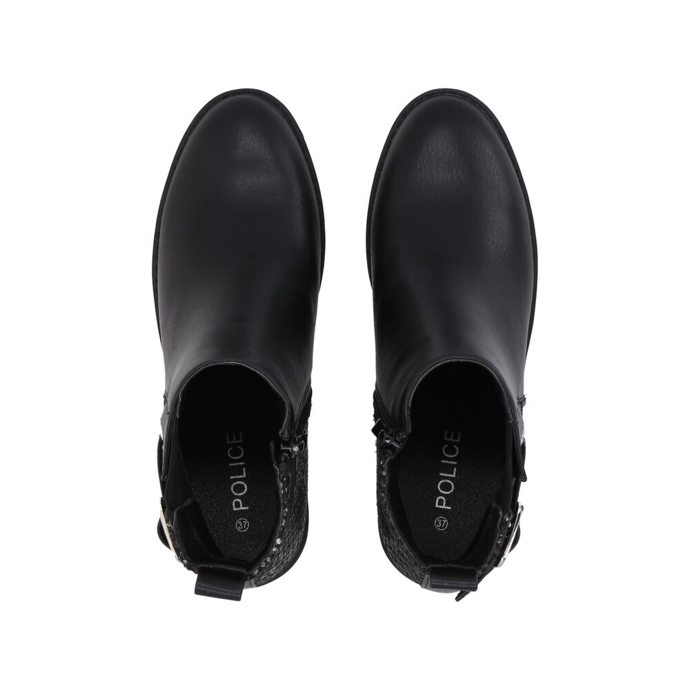 Botin Casual Mujer Negro Taco Medio Harper Police image number 1.0