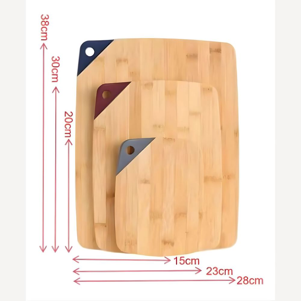Set 3 Tablas De Picar Cortar Bambu Cocina Profesional image number 3.0