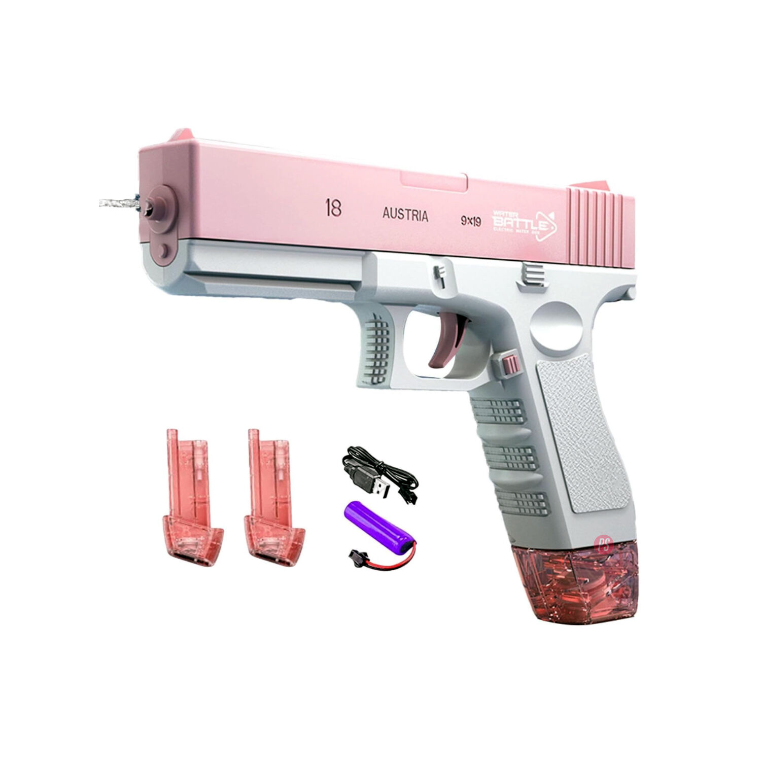 Pistola De Agua Recargable Rosado Con Lanzamiento Continuo - Ps image number 1.0