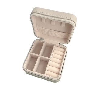 Estuche Organizador Joyas Cuadrado 10cm Joyero Blanco Aros