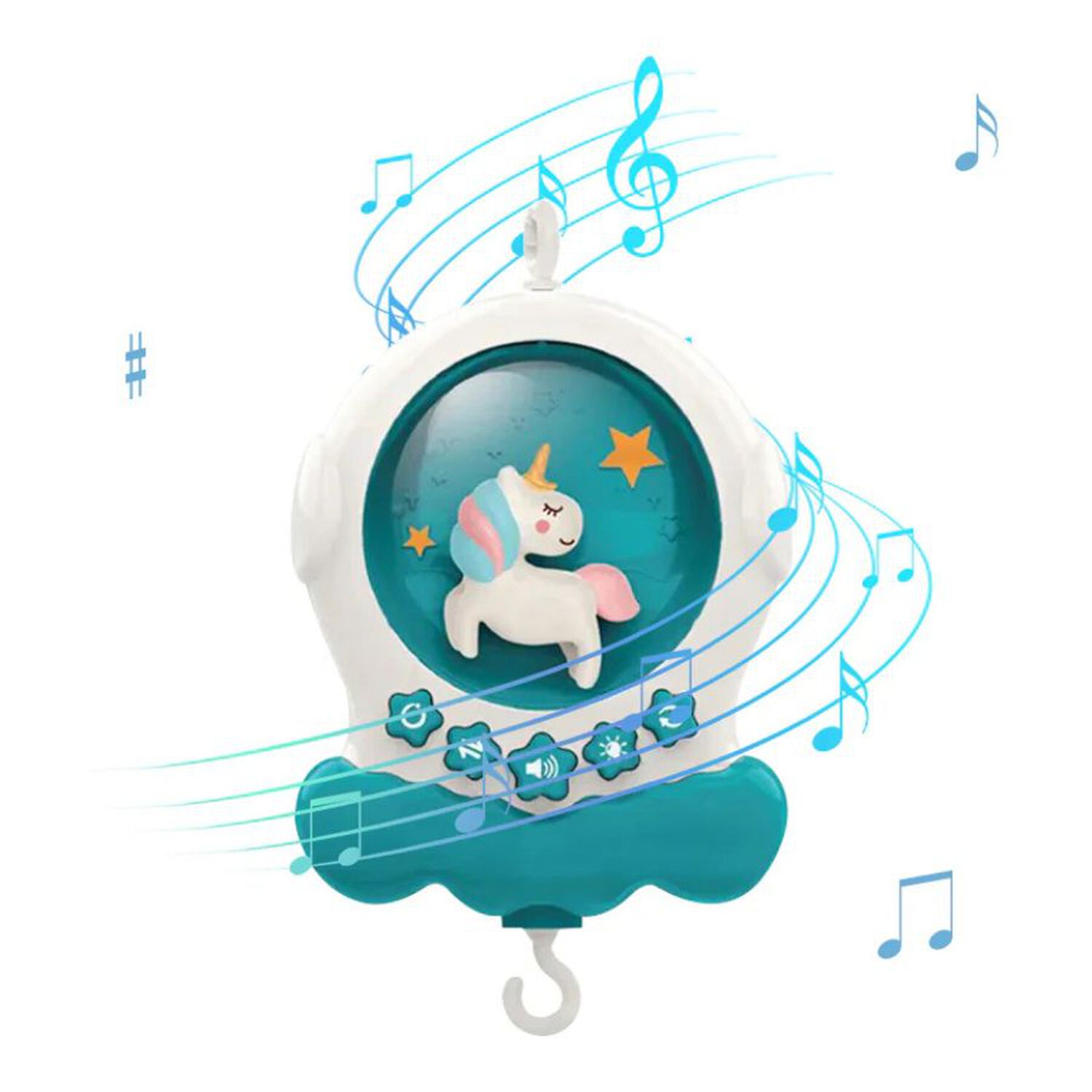 M&oacute;vil Musical Para Cuna Bebe Unicornio Proyector Luz Giro image number 3.0
