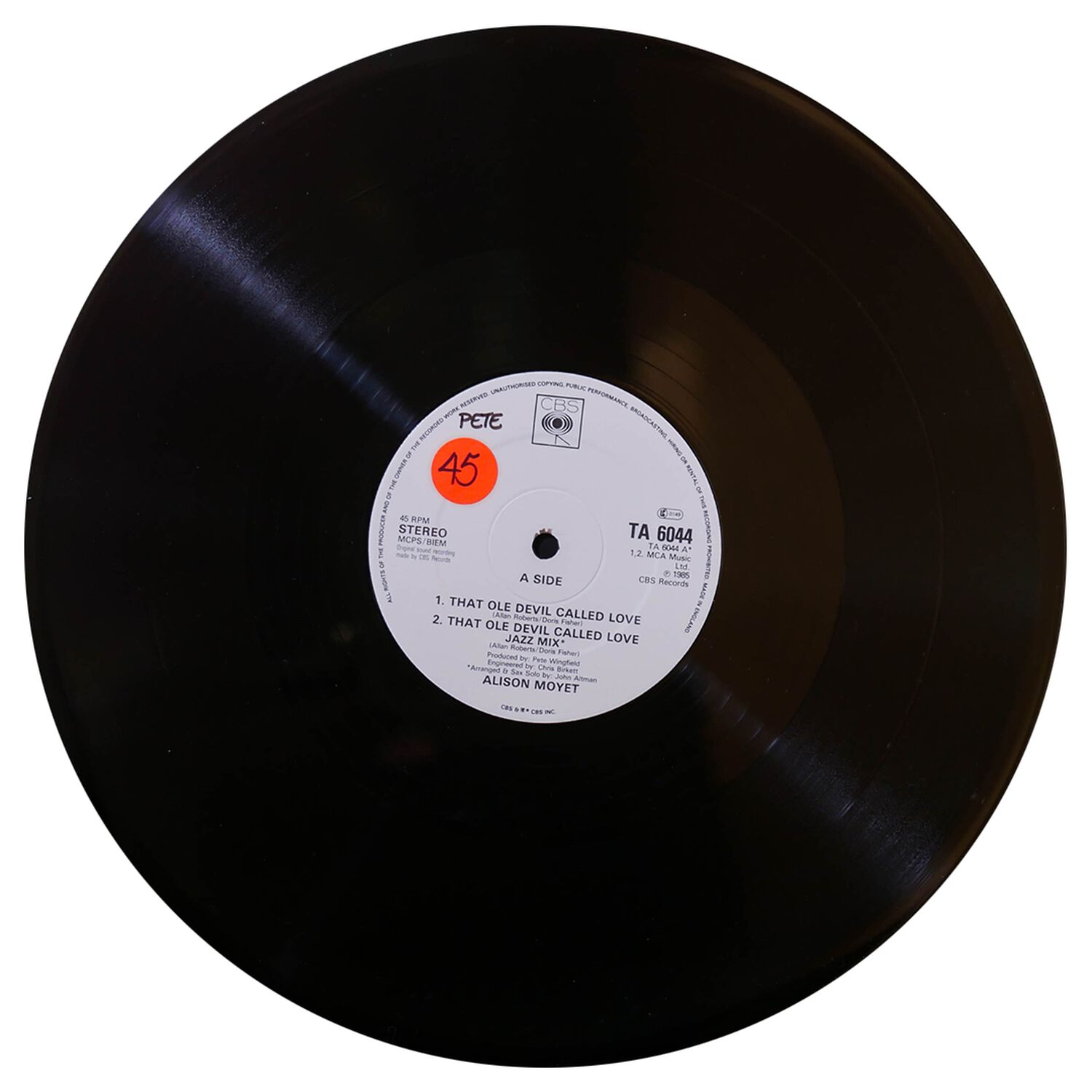 Alison Moyet - That Ole Devil Called Love (lp Versi&oacute;n + Jazz Version) | 12" Maxi Single Usado image number 2.0