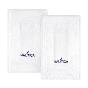 Pack 2 Alfombras De Ba&ntilde;o Algod&oacute;n Absorbente Gozo Nautica 50x80cm Blanco