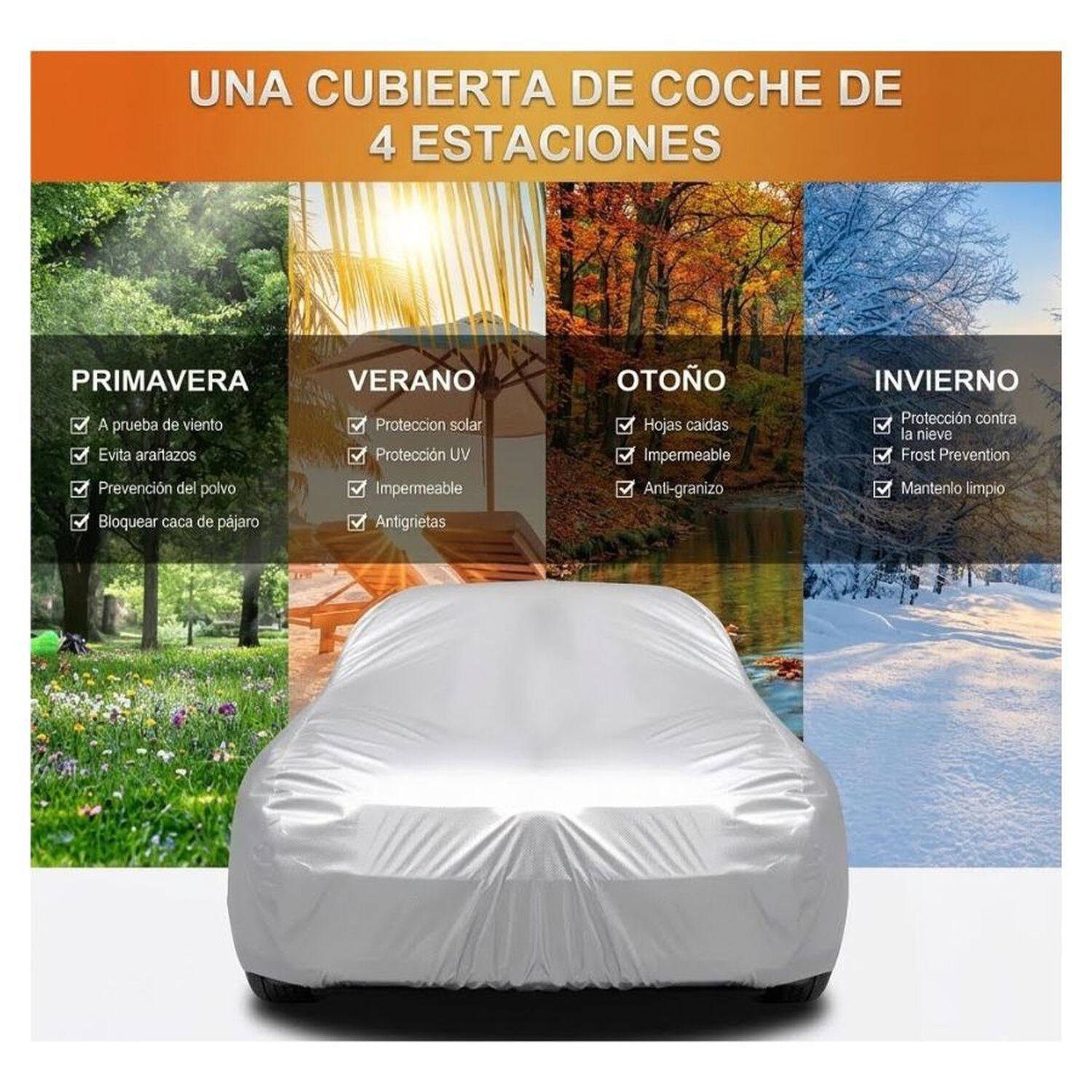 Funda Cobertor Auto Impermeable Con Filtro Talla Xl image number 1.0
