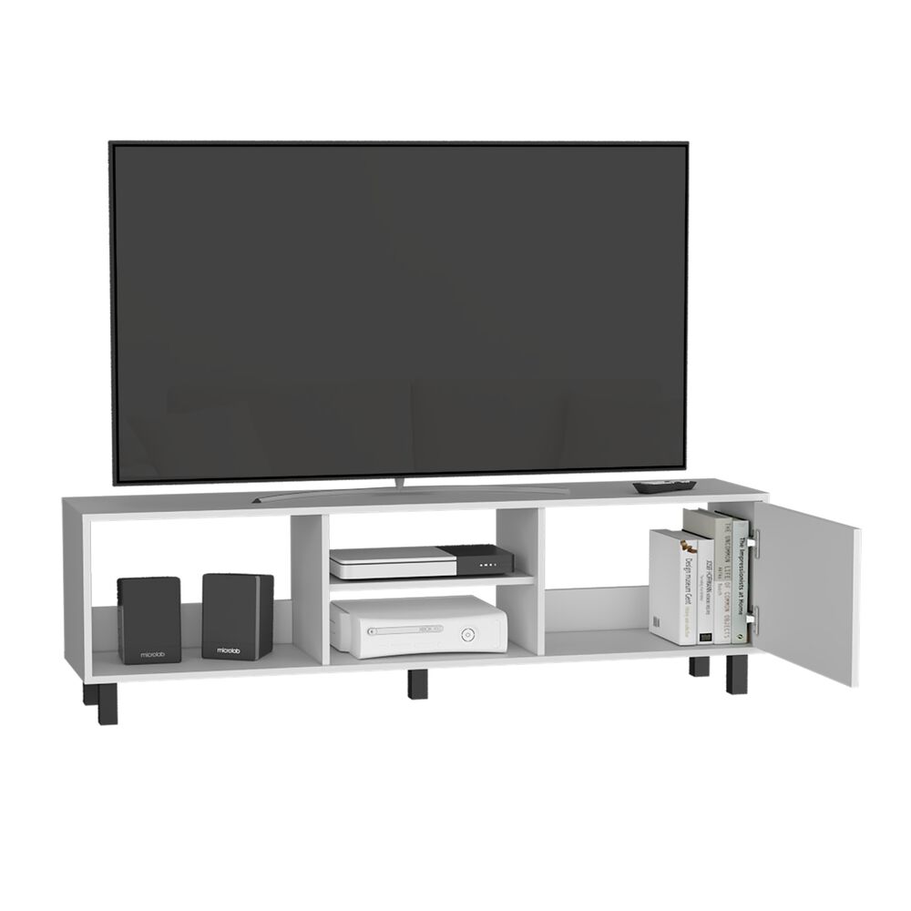 Rack Tv 65" 1 Puerta 47,5x160x35 Cm Blanco image number 1.0