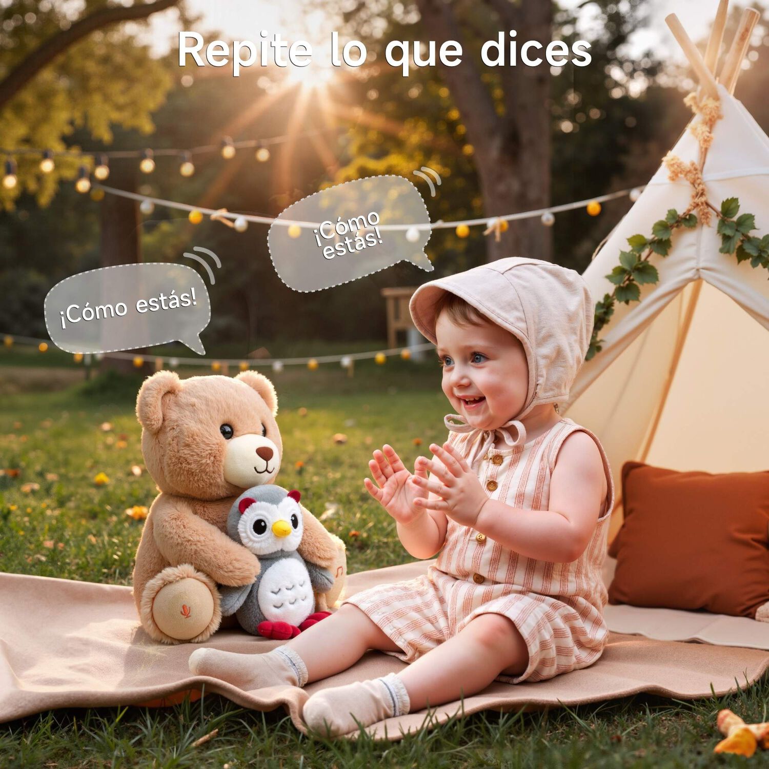Peluche Interactivo Oso Musical Grabaci&oacute;n Jp008 Lubabycas image number 8.0