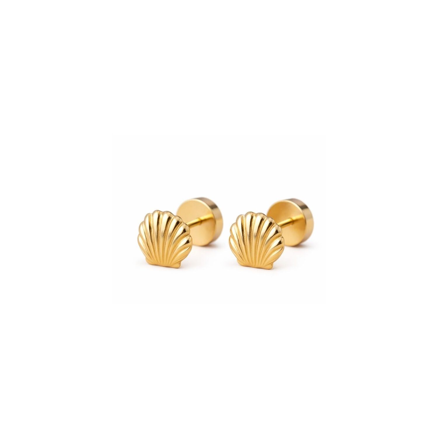 Aros Abridores Ostras 5mm Oro 14k Beb&eacute; Hipoalerg&eacute;nico Dorado image number 0.0