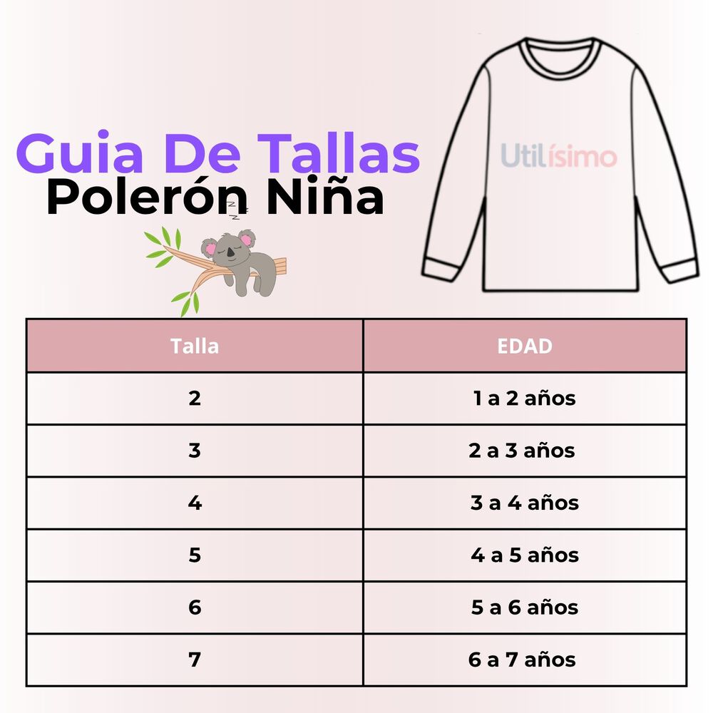 Poler&oacute;n Ni&ntilde;a Manga Larga 100% Algod&oacute;n Morado Animales image number 2.0