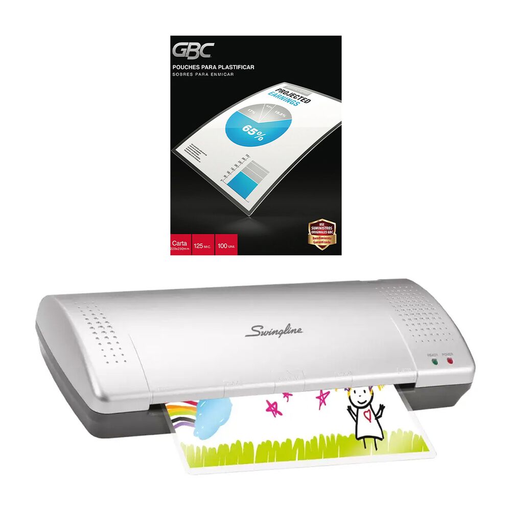 Kit Plastificadora Plata A4/carta Inspire Plus + Caja Pouches De 100 Uni Tama&ntilde;o Carta image number 1.0