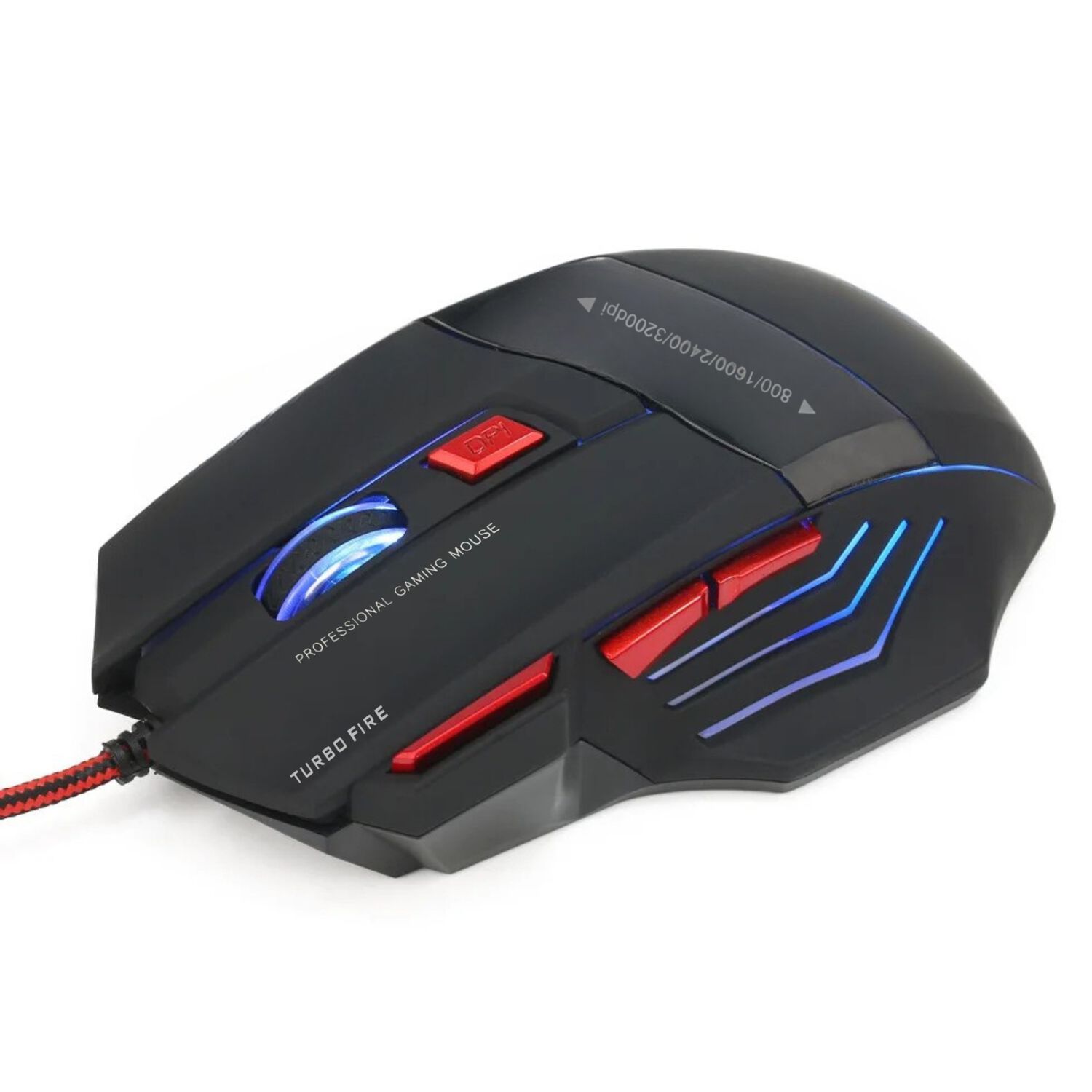Mouse Gamer 7 Botones 3200 Dpi + Turbo Fire Reptilex Rx0006 image number 1.0