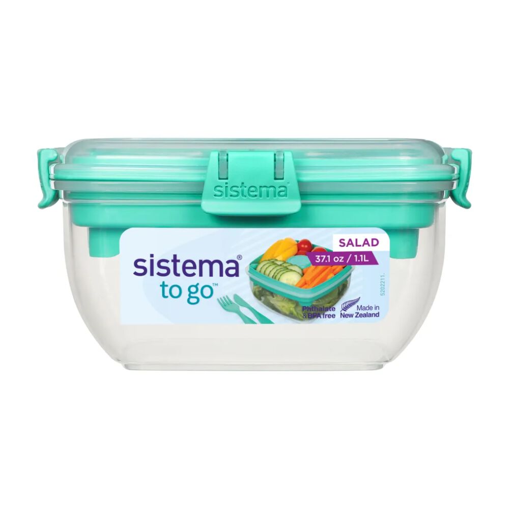 Sistema To Go Contenedor Herm&eacute;tico Ensalada 1.1l Verde image number 1.0