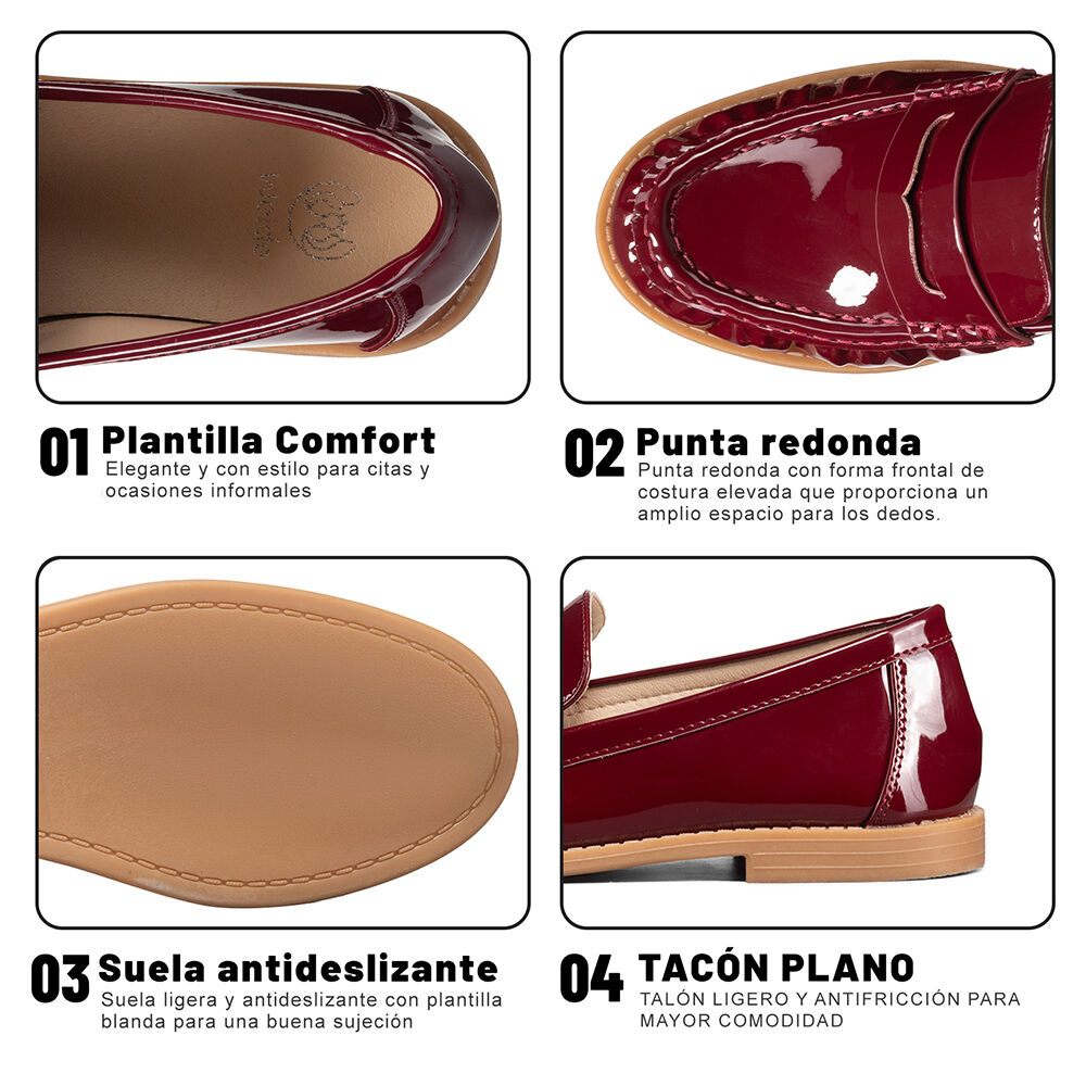 Mocasin Casual Mujer Charol Vintage Formal Weide You502 image number 8.0