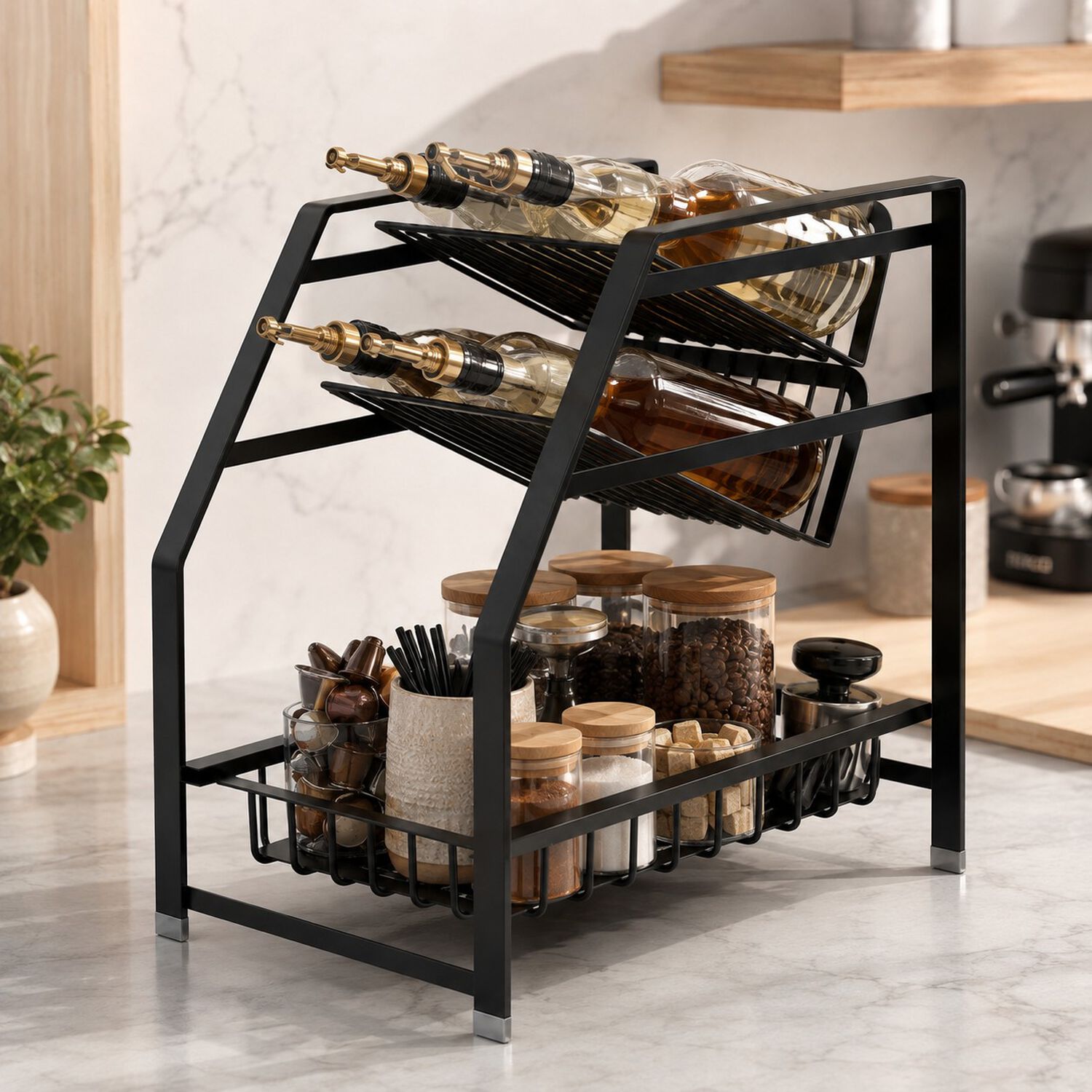 Organizador Rack Multiusos Especiero De Cocina Y Botellas Con 3 Niveles image number 2.0