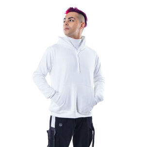 Poleron Blanco Canguro Hombre Relaxed Fit Para Estampar