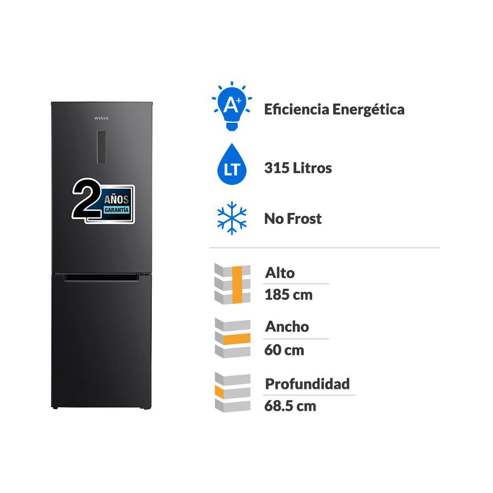 Refrigerador Bottom Freezer Winia RF-H35FCP / 315 Litros / No Frost / A+ image number 1.0