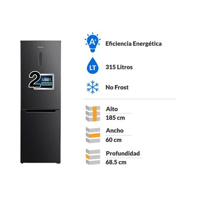 Refrigerador Bottom Freezer Winia RF-H35FCP / 315 Litros / No Frost / A+