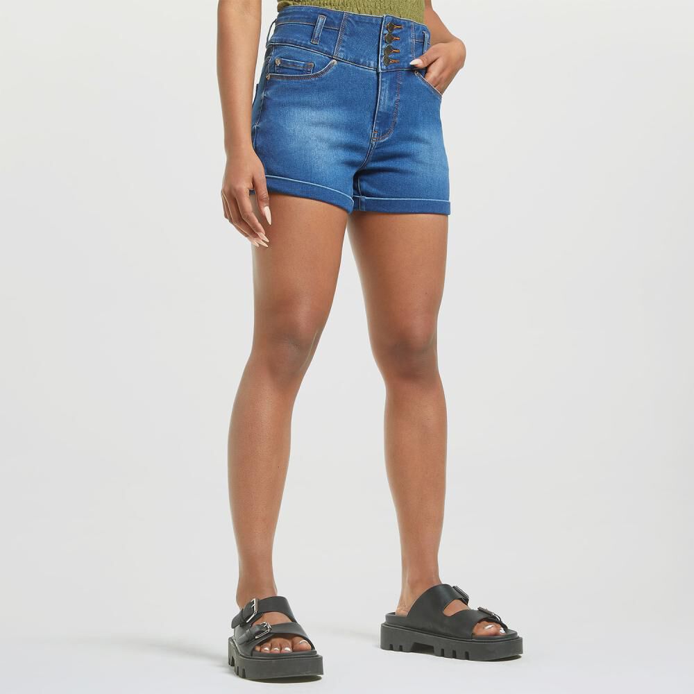 Short Pretina Ancha Tiro Alto Regular Mujer Rolly Go image number 2.0