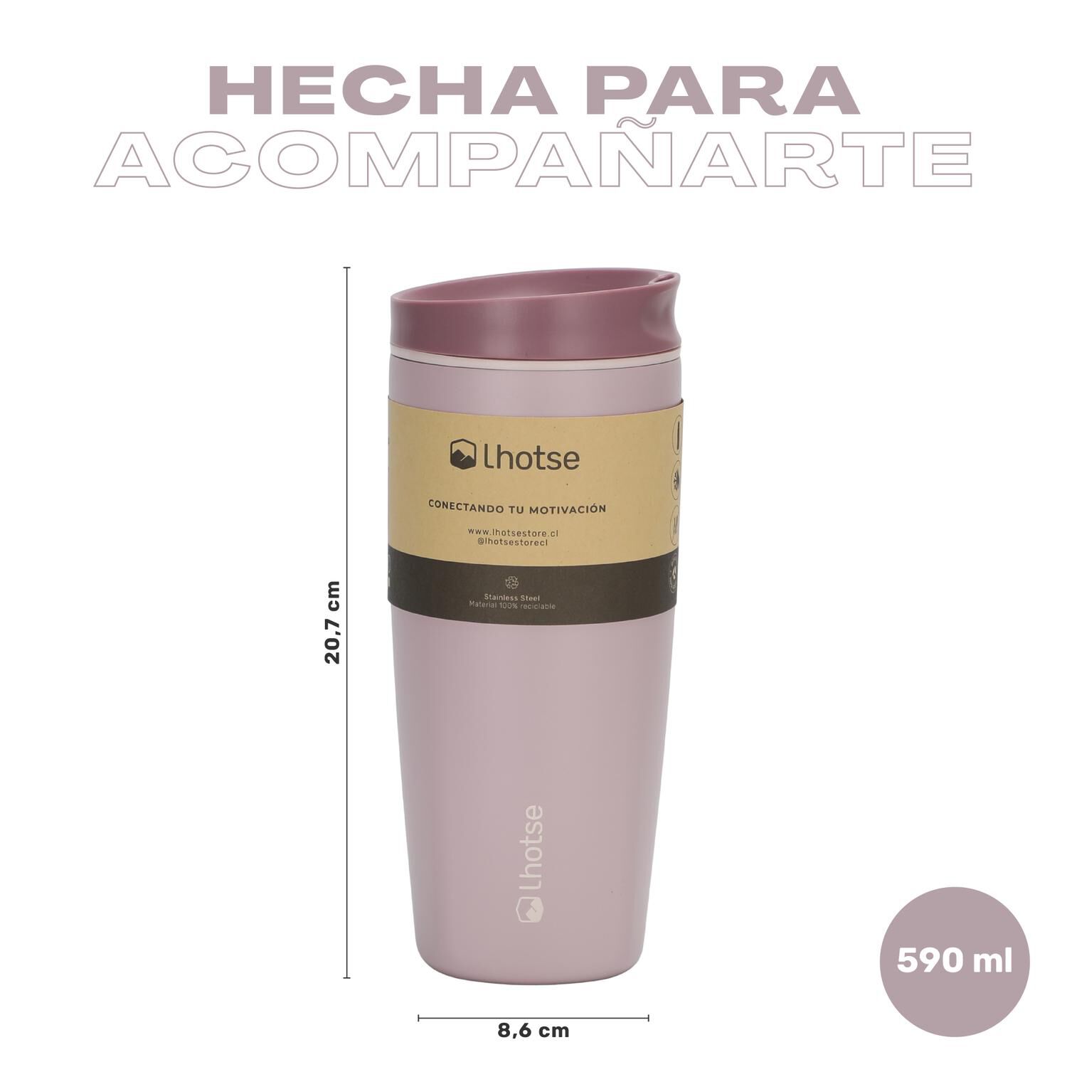 Vaso Mug T&eacute;rmico Agua Caf&eacute; Acero Inox Termicup 590 Ml Lhotse image number 5.0