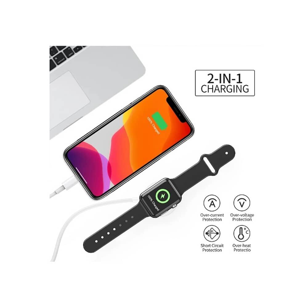 Cargador De Celular Inalambrico 2 En 1 Usb Magnetico Y Compatible Iphone Y Iwatch Carga Rapida 3a 30w Smartphone Android Para Iphone image number 1.0
