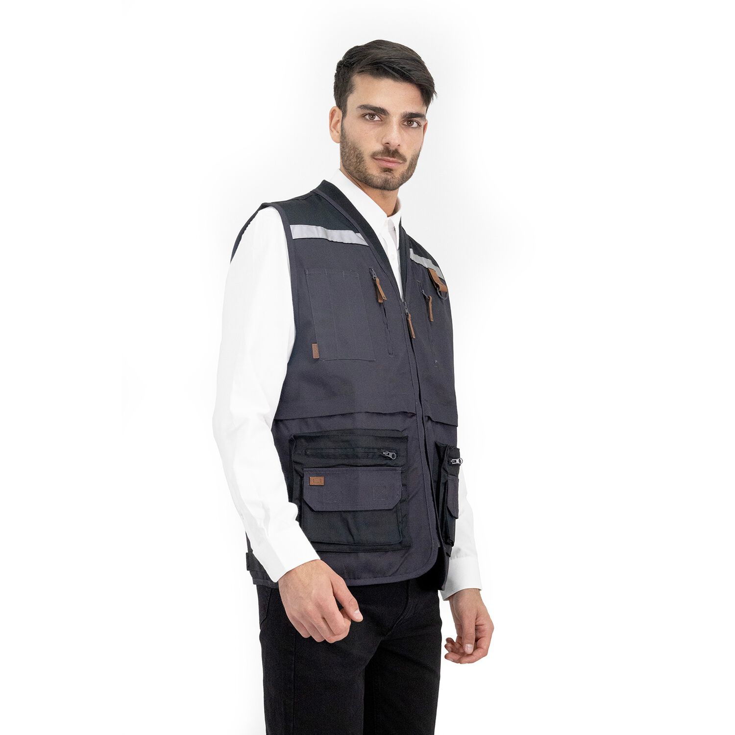 Chaleco Ge&oacute;logo Gabardina Quebec Gris image number 1.0