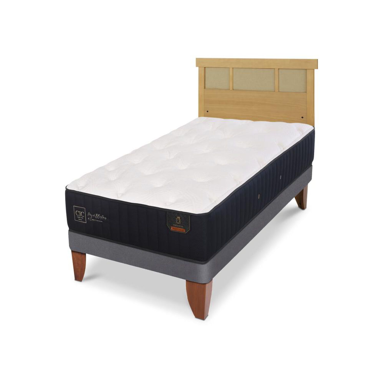 Cama Europea Cic Linea Premium / 1.5 Plazas / Base Normal + Respaldo image number 3.0