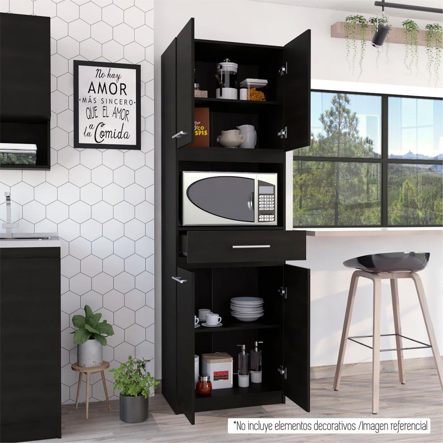 Mueble Microondas Tuhome Manchester / 4 Puertas / 1 Caj&oacute;n image number 6.0