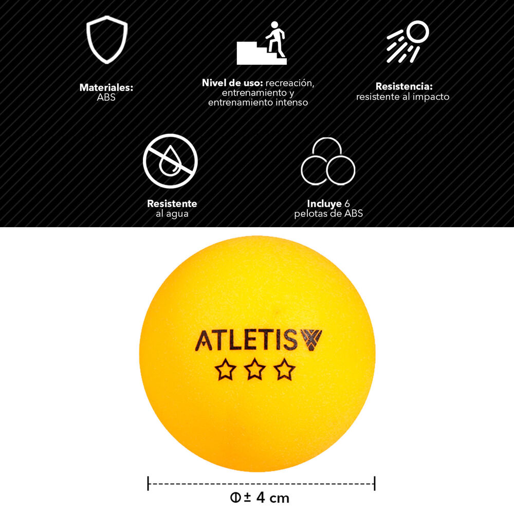 Set De 6 Pelotas De Ping Pong 3 Estrellas image number 2.0
