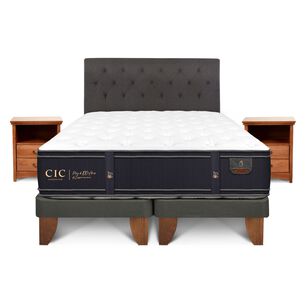 Cama Europea Cic Grand Premium / 2 Plazas / Base Dividida + Set De Maderas