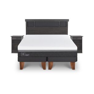 Cama Europea Cic Ortopedic Advance / 2 Plazas / Base Dividida + Set De Maderas