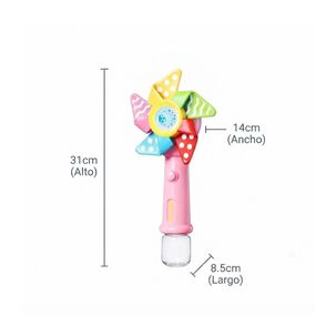 Varita Molinillo Burbujas El&eacute;ctrica Luz Multicolor Juguete Exterior Rosa