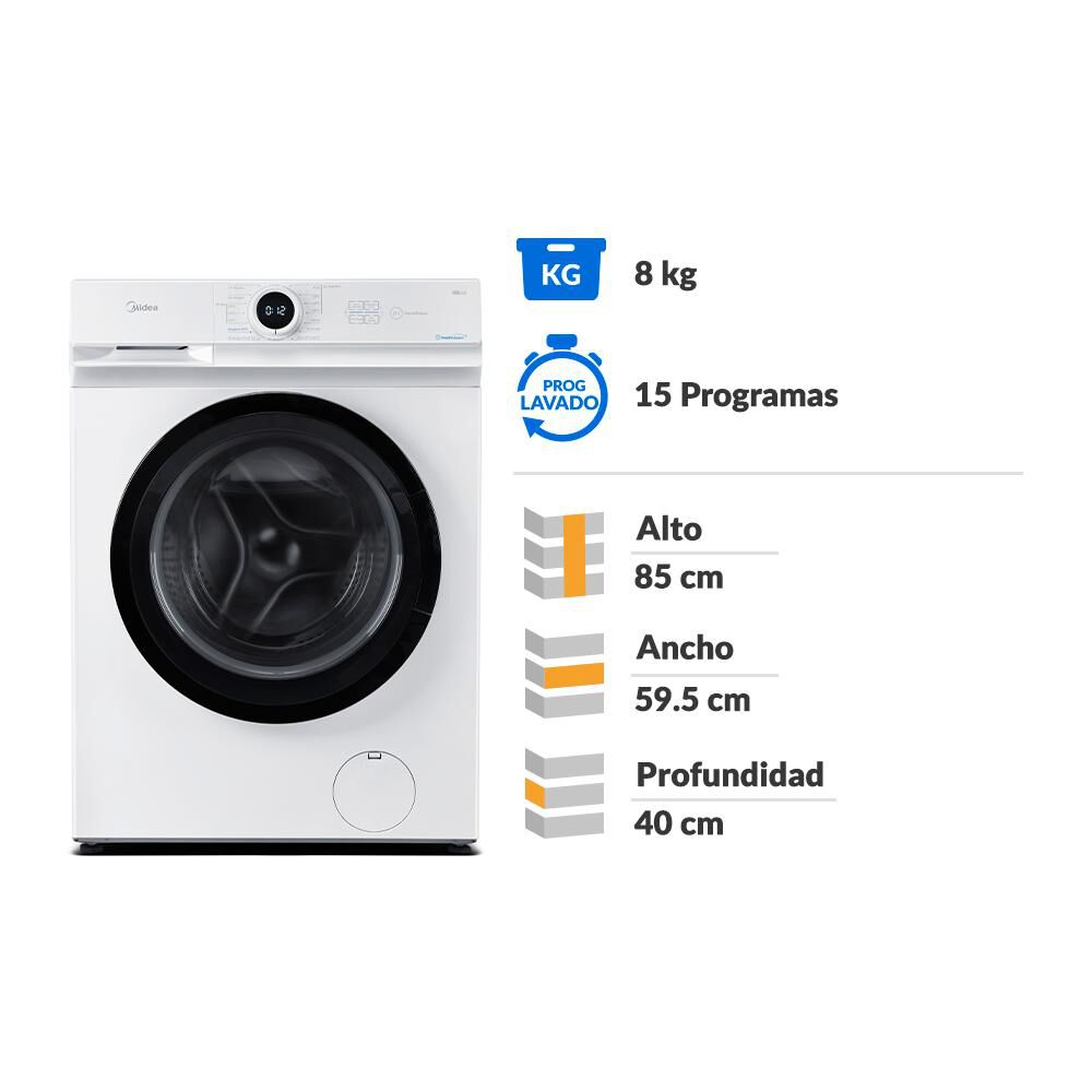 Lavadora Midea MF100W80/W / 8 Kg image number 1.0