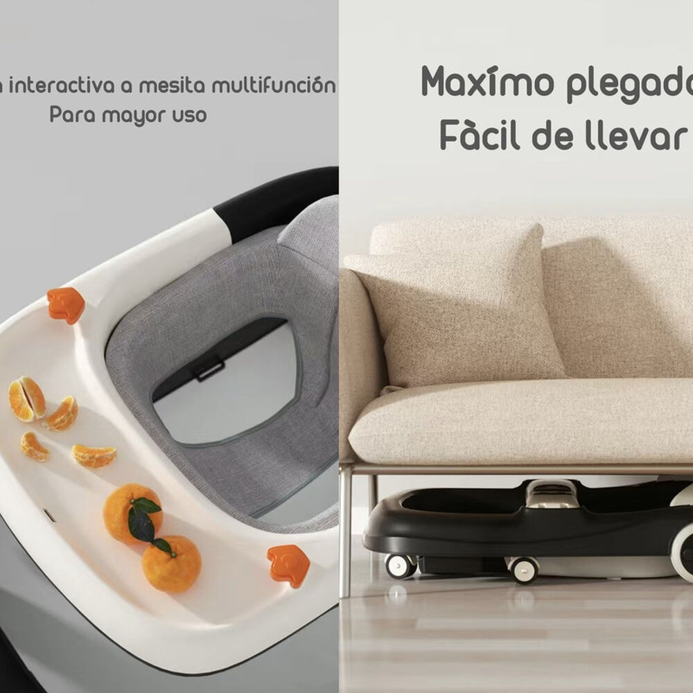 Andador Con Apoya Pies Y M&aacute;s Accesorios Negro Lubabycas image number 6.0