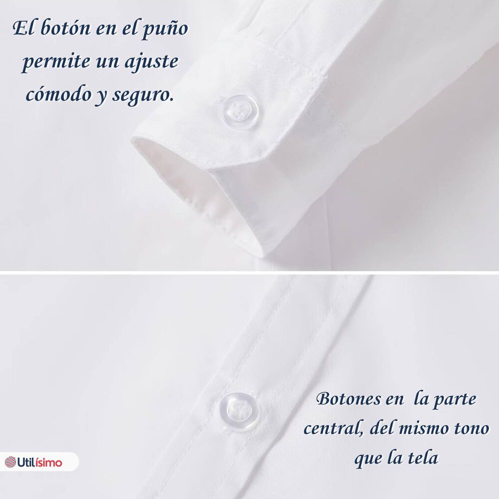 Blusa Escolar Camisa Blanca Manga Larga Colegio Para Ni&ntilde;as image number 7.0