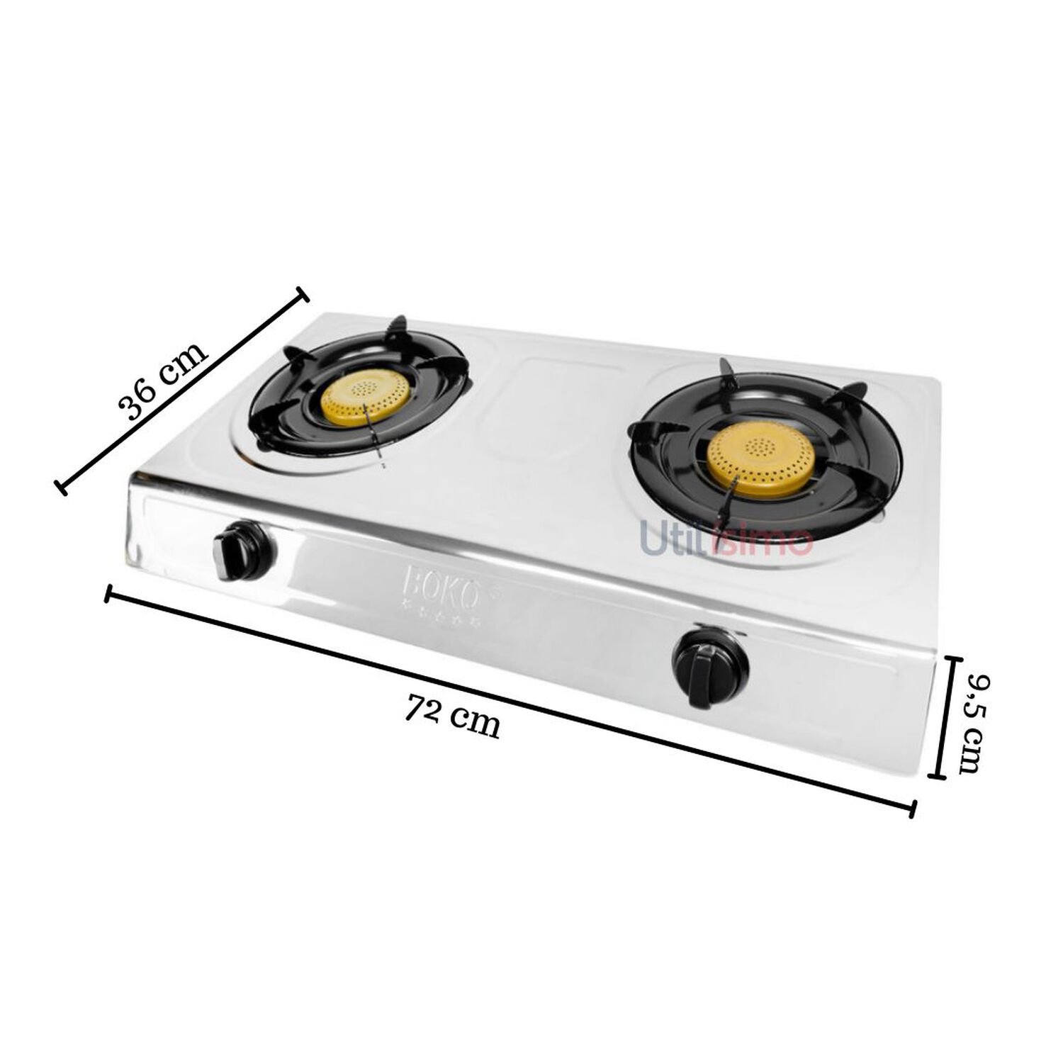 Cocina Encimera A Gas Licuado Port&aacute;til 2 Platos&nbsp;plateada + Kit Instalaci&oacute;n image number 2.0