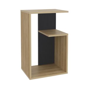 Mesa Lateral 63,4x39,8x30 Cm Cafe Claro Y Negro