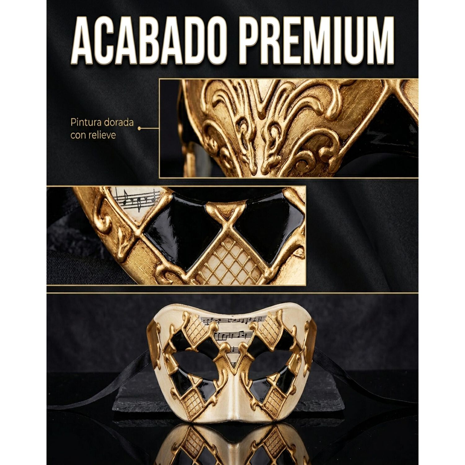 M&aacute;scara Veneciana Sexy Arlequ&iacute;n Para Fiesta Mascarada Unisex image number 28.0
