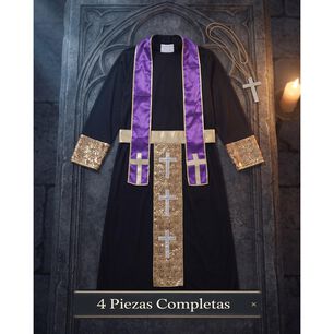 Disfraz Cosplay Cura Monje Morado Religioso