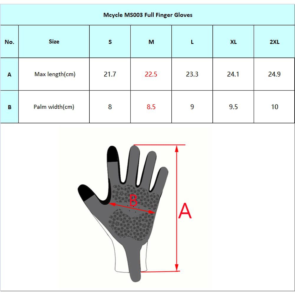 Guante Para Bicicleta Largo Ms003 Long Finger Mcycle image number 1.0