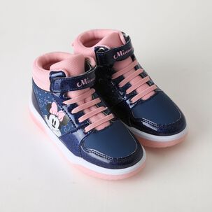 Zapatilla Ca&ntilde;a Alta Ni&ntilde;a Luces Azul Minnie Disney