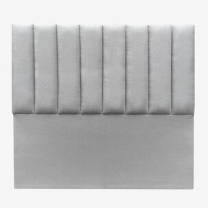 Respaldo De Cama Tubular Vertical Lino Gris Plata 2 Plazas