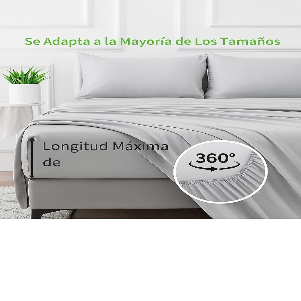 Juego De Sábana 200 Hilos 2 Plazas 4 Piezas Variedad Colores image number 12.0