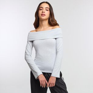 Polera Hombros Descubiertos Manga Larga Cuello Recto Mujer Freedom